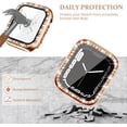 thumbnail image 5 of [2 Pack] Étui Protecteur d'Écran Bling pour Apple Watch 40mm Série 6 5 4 SE, Couverture Rigide Transparente Pailletée pour Femmes Compatible avec Accessoires iWatch 40 mm, Or Rose+argent, 5 of 5