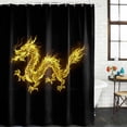 thumbnail image 2 of Dragon Flames Shower Curtain, Waterproof Shower Curtains for Bathroom, Yellow Dragons Abstract Modern Art Washable Fabric Bathtub Curtain Set Bath Decor with 12 Hooks Standard 72"x72", 2 of 8