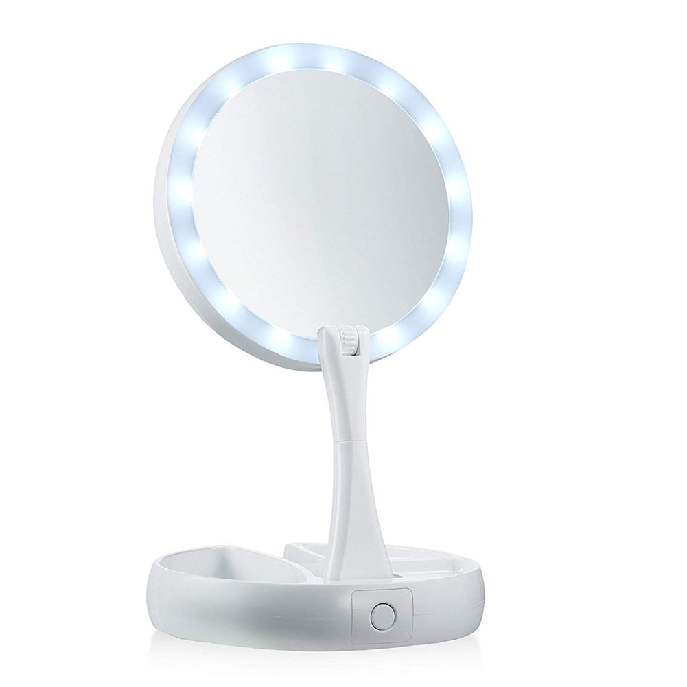 10x Magnifying Lighted Makeup Mirror Magnified Vanity Mirror Portable Makeup Beauty Tool 