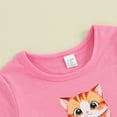 thumbnail image 4 of Okbabeha Kids Boy Girl Crew Neck Short Sleeve Cartoon Cat T Shirt Pullover Top Summer Basic Tees Casual Clothes 1-8Y, 4 of 7