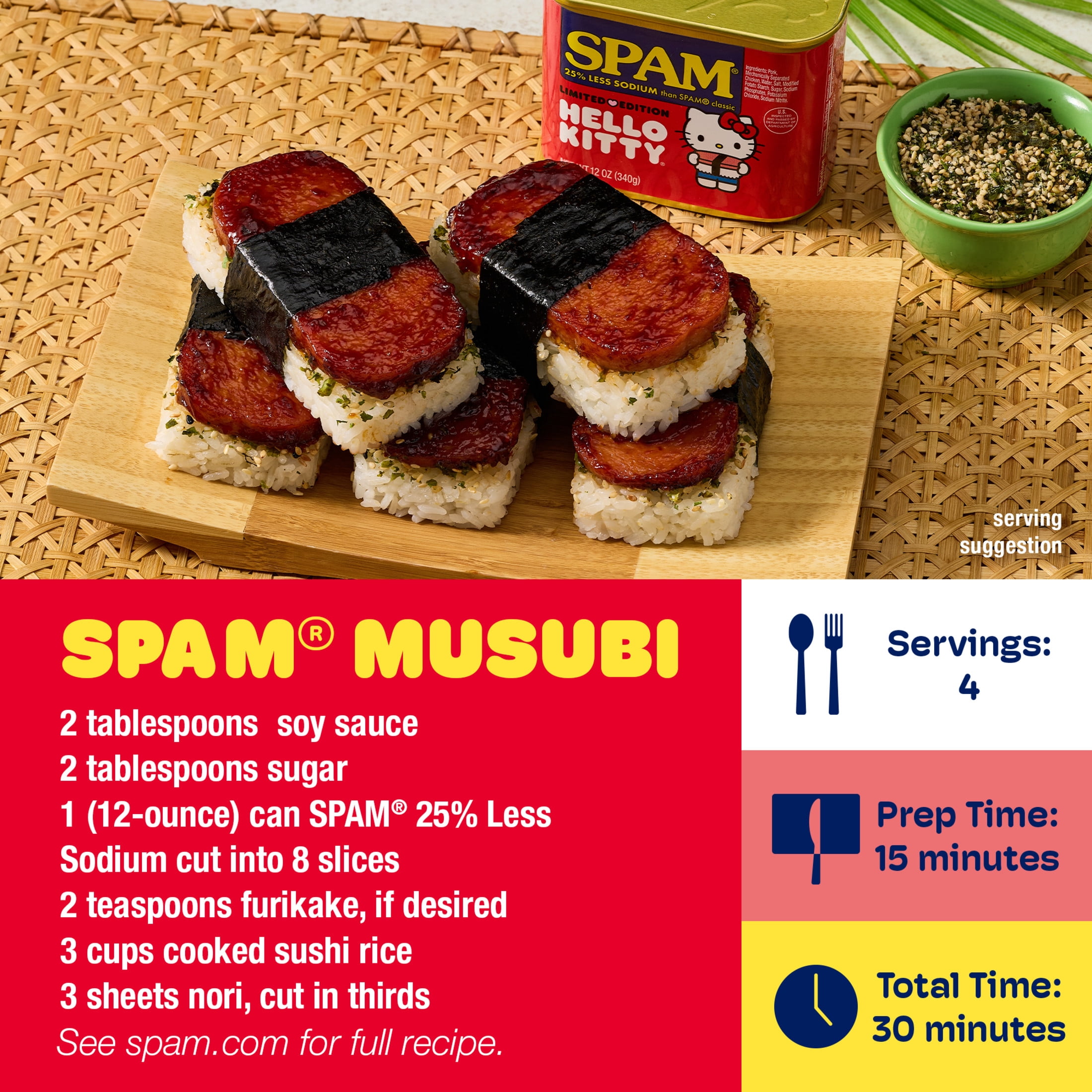 SPAM 25% Less Sodium, Canned Meats, 7 g Protein, Shelf-Stable, 12 oz Aluminum Can