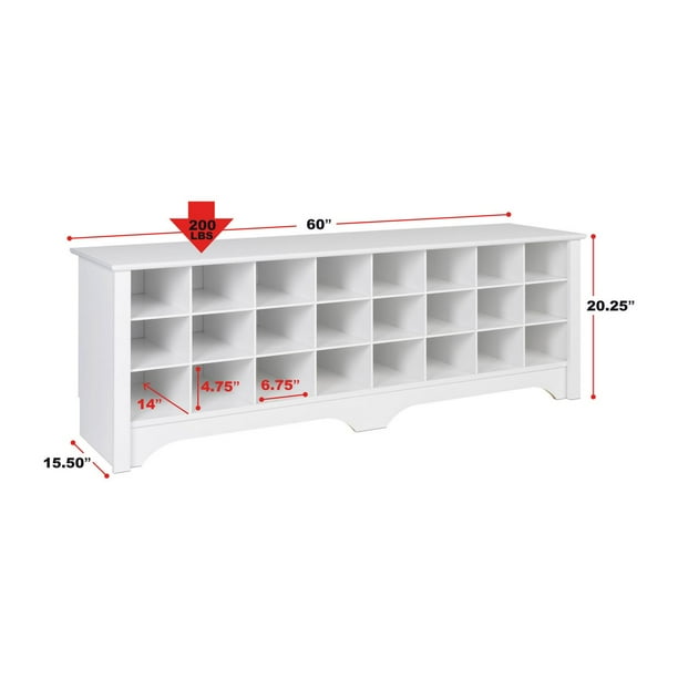 60 inch shoe cubby bench sale