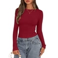thumbnail image 1 of Remera PRETTYGARDEN de Manga Larga Ajustada con Canalé Roja Talle L, 1 of 8