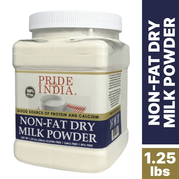 Pride Of India - Nonfat Dry Milk Powder - Protein And Calcium Rich - 1.25 lbs (20 oz) Jar