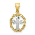 thumbnail image 1 of 14K Two-tone Gold Polished Cross Pendant, 1 of 3
