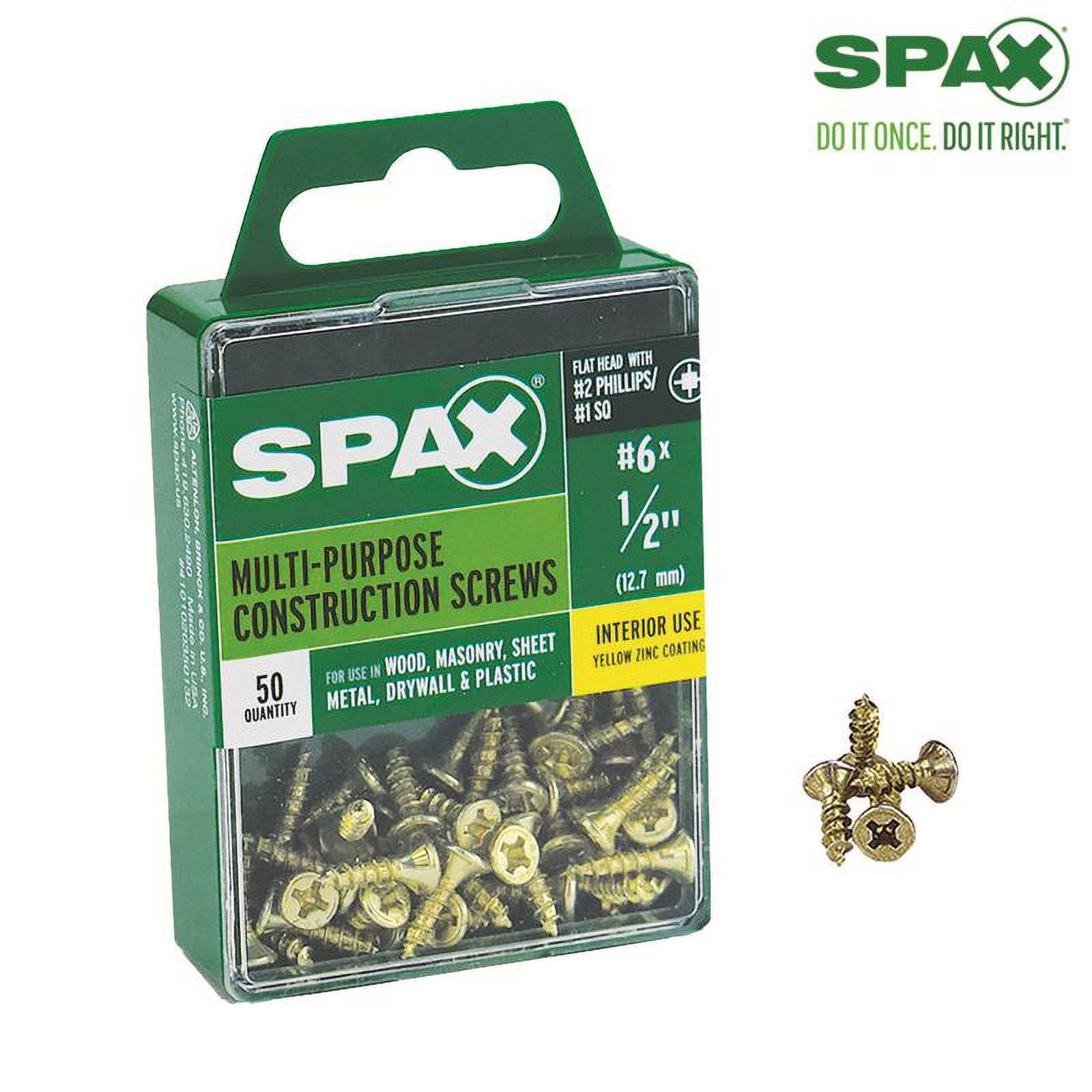 Spax SPAX Full Thread Unidrive (Combo Drive) Zinc (Interior) Flat