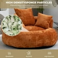 thumbnail image 2 of Oversized Chenille Bean Bag Chair With Three Pillows for Adults & Kids, Indoor & Outdoor Lazy Bean Bag Sofa with Wrap-Around Backrest  for Bedroom, Living Room, Playroom, Orange, 2 of 9