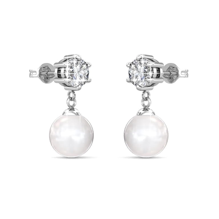 Cate & Chloe Kyra Shell Pearl Drop Earrings, Swarovski photo 7
