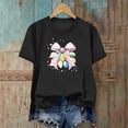 thumbnail image 5 of Zedker Easter Shirts for Women Fashion Egg Printed Casual Short Sleeve Round Neck T Shirt Tops Black L, 5 of 6