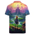 thumbnail image 4 of The Legend Of Zelda Men's Casual Button-Down Shirts Summer Short Sleeve Tee Shirt Daily Hawaiian Beach Shirt Top With Pocket, 4 of 9