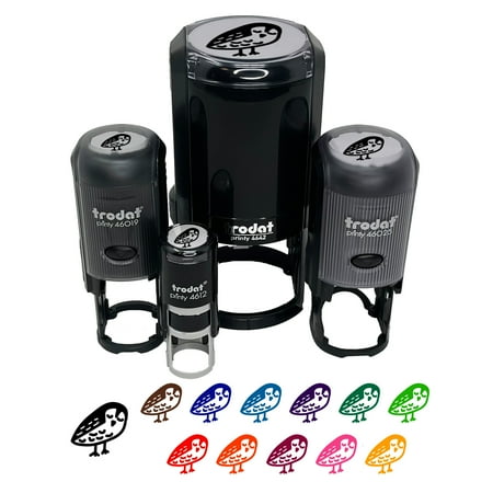 Sweet Owl Doodle Self-Inking Rubber Stamp Ink Stamper - Black Ink - Mini 1/2 Inch