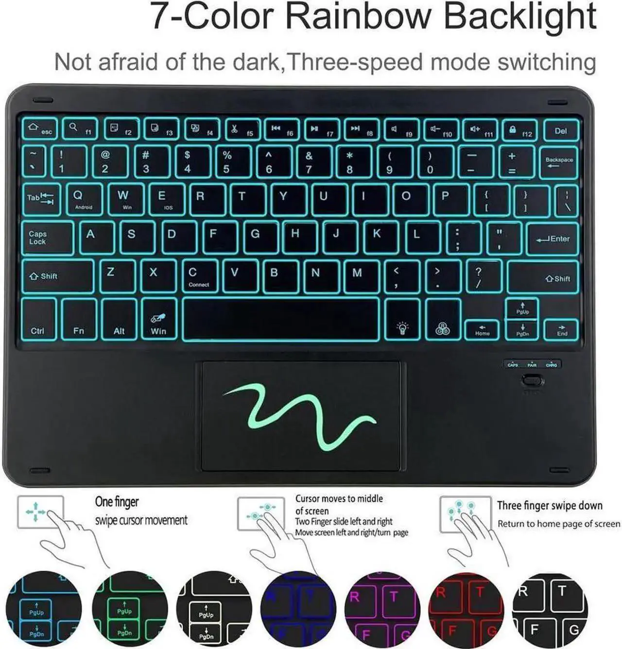 Keyboard Case for iPad Air 13 Inch M4 2026 M3 2025 M2 2024, iPad Pro 12.9 6th 2022/5th 2021/4th 2020/3rd 2018 Gen, Detachable Bluetooth Keyboard with Trackpad 7 Colors RGB Backlit, Pencil Holder