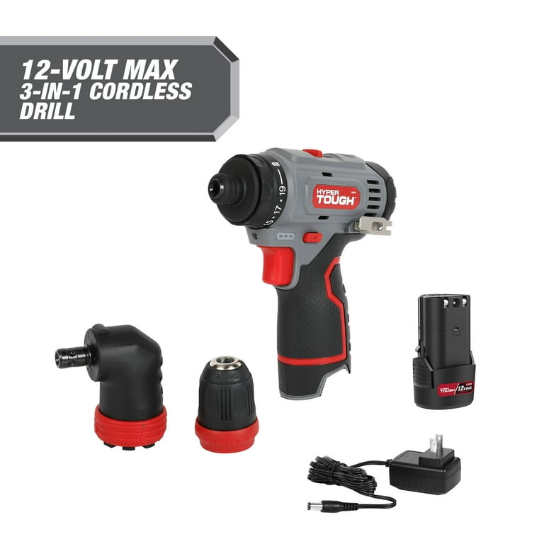 Hyper Tough 12V Max Compact Reciprocating Saw with 1.5Ah Battery and Charger and Hyper Tough 12V Max 3 in 1 Multi Head Power Drill Set with 1.5Ah Battery and Charger Tool Bundle Walmart