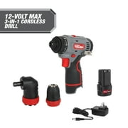 Hyper Tough 12V Max Lithium-Ion 3-in-1 Multi-Head Power Drill Set with 1.5Ah Battery and Charger, 80003