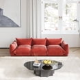 thumbnail image 1 of The Magic Home 3-Seater Modular Floor L-Shaped Chenille Sectional Sofa, Orange, 1 of 11