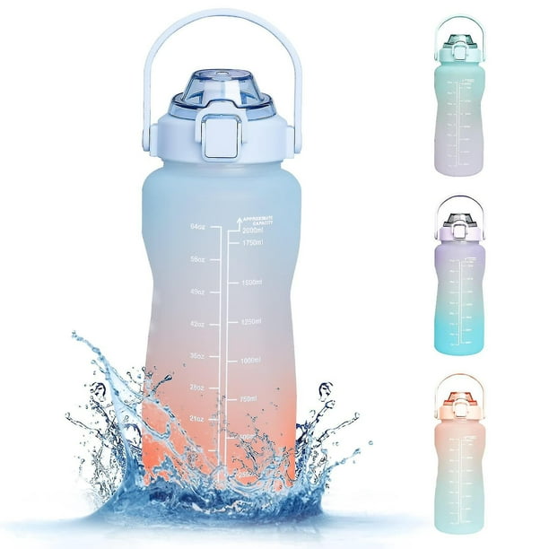 Grsta 1 Litre Sports Water Bottle With Filter & Time Marker - Leak-Proof For Gym, Hiking, Travel