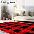 thumbnail image 2 of ODIKA 8'x10' Machine Washable Non-Slip Area Rug, Seasonal Gingham Welcome Vintage Hearth Embellishment High Traffic Rug, Red, 504069, 2 of 7