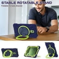 thumbnail image 6 of XYX Tablet Case for Samsung Galaxy Tab Active5 8.0 inch SM-X300/SM-X306B, 360 Degree Rotating Hand Grip Shockproof Cover with Shoulder Strap, NavyBlue Lime, 6 of 7