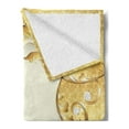 thumbnail image 2 of Pearls Soft Flannel Fleece Throw Blanket, Illustration of a Frame Ornaments and Stones Baroque Style Floral Patterns, Cozy Plush for Indoor and Outdoor Use, 70" x 90", Cream Yellow, by Ambesonne, 2 of 5