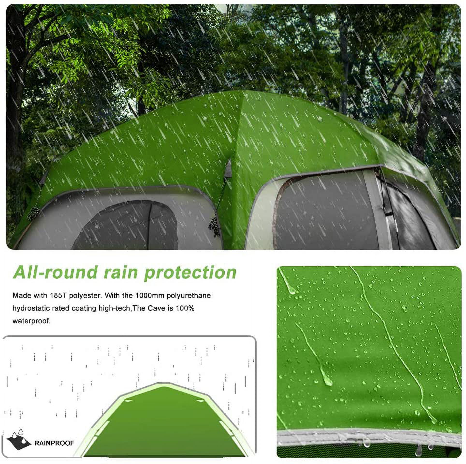 CAMPROS 6 Person Camping Tent Waterproof Windproof Family Tent, Double Layer, Portable with Carry Bag