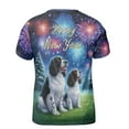 thumbnail image 2 of Happy New Year English Springer Spaniel Family Cheer Winter Midnight Firework All Over Print 3D Shirt Unisex Merch Springers Dog Lover Gifts - 02025, 2 of 6