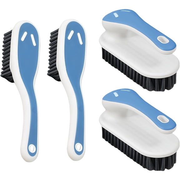 4 Pcs Soft Bristle Scrub Cleaning Brush Stain Remover Brush Fabric Cleaning Brush Laundry Brush Small Scrub Brush Cleaner Household Cleaning Brushes for Carpet, Clothes, Bathroom,Sneaker