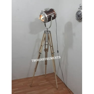 HUGE DESIGNER STYLE RETRO SPOT LIGHT FLOOR LAMP TRIPOD STAND SPOT SEARCH