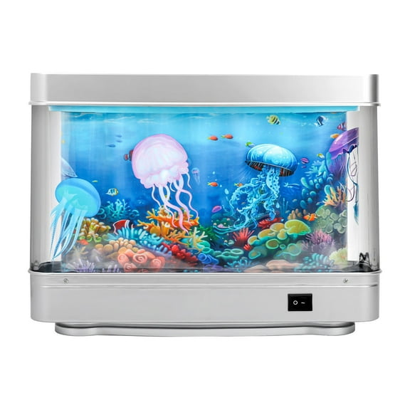 PPLoney Fish Lamp Decor Mini Aquarium with Moving Fish – Artificial Fish Tank Night Light for Relaxing Atmosphere, 12 x 9 inches, 110V, 8W, Ideal for Home and Office Decor