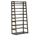 thumbnail image 3 of WyndenHall  Normandy SOLID WOOD 63 inch x 30 inch Transitional Ladder Shelf Bookcase - 30"w x 15.9"d x 63"h Black Painted, Wood Finish, 3 of 5