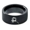 thumbnail image 2 of Tungsten Alaska The Last Frontier State Heart Band Ring 9mm Men Women Comfort Fit Black Flat Cut Brushed Polished, 2 of 4