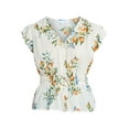 thumbnail image 5 of Time And Tru Women's Peplum Top with Flutter Sleeves, Sizes XS-XXXL, 5 of 5