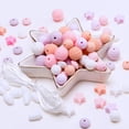 thumbnail image 4 of Baby Silicone Beads for 100pcs Loose Bead for Pink Series Nursing Necklaces Bracelets Fashionable Jewelry, 4 of 5