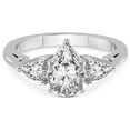 thumbnail image 3 of 2 Carat IGI Certified Pear Shape Lab Grown Diamond Engagement Ring | 14K White Gold | Leona Three stone Side Pear Shape Lab Diamond Ring | FG-VS1-VS2 Quality Friendly Diamonds, 3 of 5