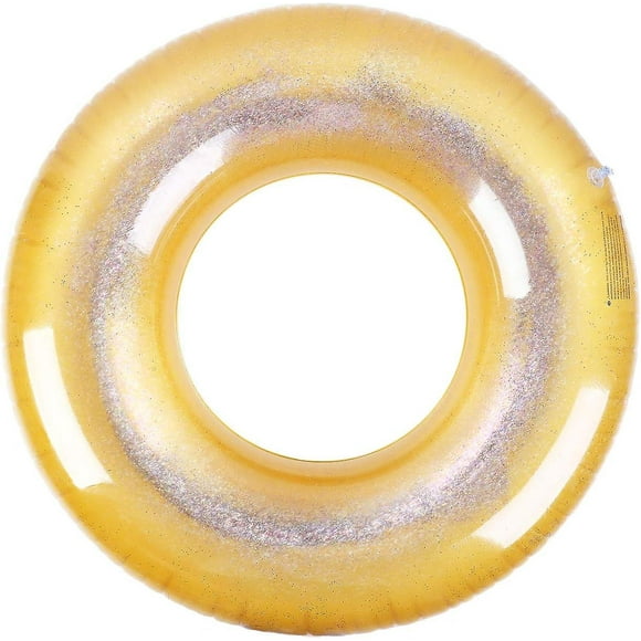 Swim Rings With Glitter, Inflatable Pool Float Swimming Pool Float Tube Round Shaped Swimming Tube Water Fun Beach Pool Toys For Summer Party For Kids