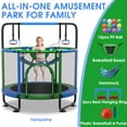 thumbnail image 4 of XMIKA Trampoline for Kids, 66'' Toddler Trampoline with Enclosure, Swing, Basketball Hoop, 5.5FT Indoor/Outdoor Trampoline with Adjustable Gymnastics Bars, Rings, Mini Trampoline for Boy and Girls, 4 of 9