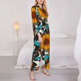 thumbnail image 3 of Goofa Vintage Sunflowes Printed Women’s 2 Piece Pajama Set Super,Pajamas Women's Long Sleeve Sleepwear Soft Button Down Loungewear Pjs Lounge Set Nightwear-Small, 3 of 9