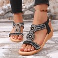 thumbnail image 6 of Wensltd Open Toe Strappy Sandals for Women Solid Color Beach Sandals Casual Spring Summer Wear Wide Width Large Size, 6 of 9