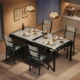 thumbnail image 3 of Dining Table Set, Kitchen Table Set, Wood Kitchen Dining Room Set with Upholstered Chairs for Small Space, Apartment, 3 of 6