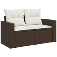 thumbnail image 6 of vidaXL Garden Sofa Set Brown PE Rattan, Powder-Coated Steel, Tempered Glass, 6 of 9