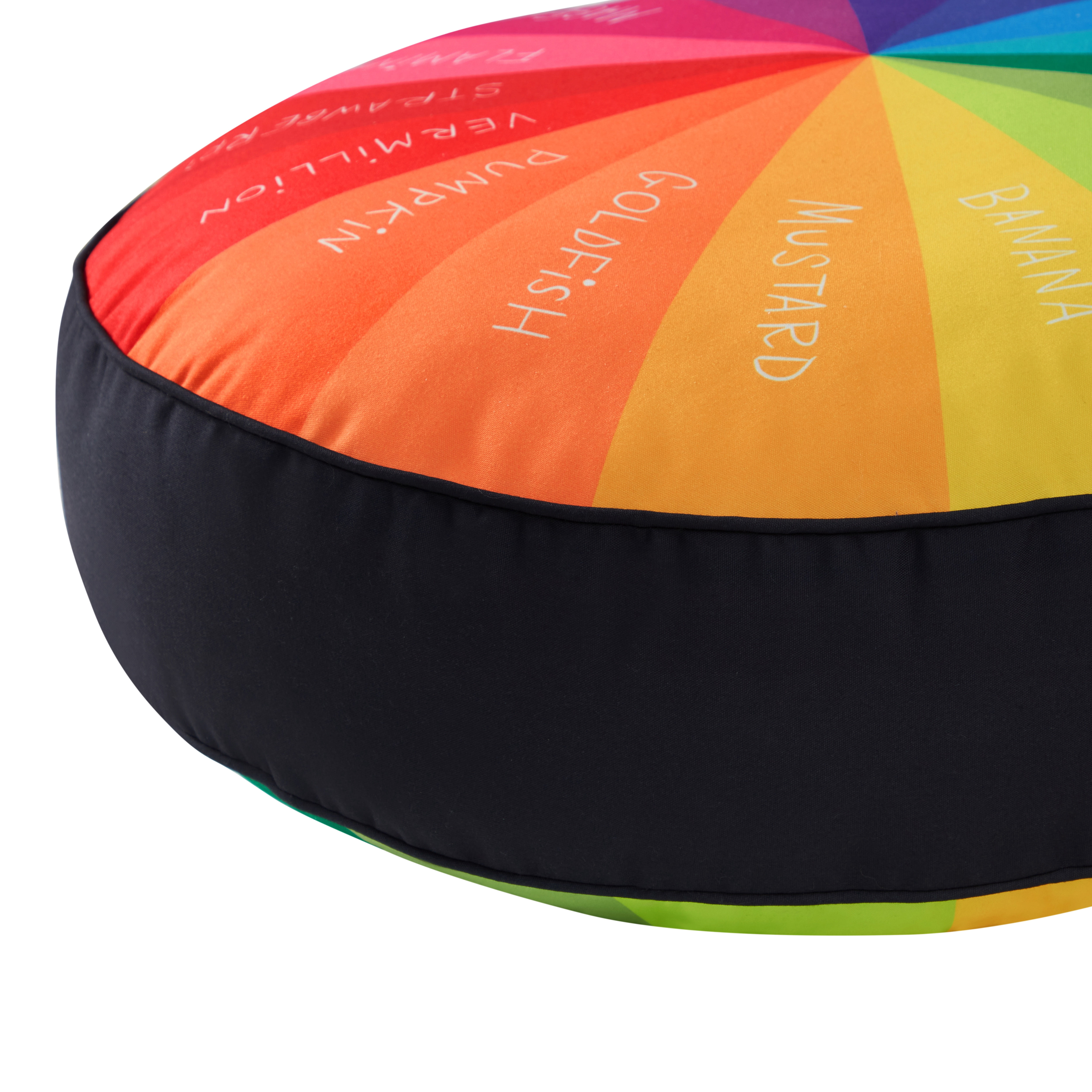 Smarts & Crafts Home Kids 25" Round Everyday Color Wheel Multicolor Microfiber Decorative Floor Pillow, Reversible