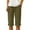 AE05-Army Green, variant on Linen Bermuda Shorts For Women Straight Leg Knee Length Casual Capri Pants Drawstring Lightweight Summer Beach Short Capris Navy L