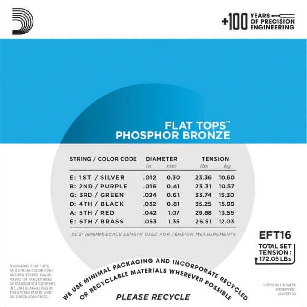 D'Addario Guitar Strings 2-Pack EFT16 Flat Top Acoustic Light