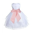thumbnail image 2 of Ekidsbridal White Satin Shimmering Organza Formal Flower Girl Dresses Junior Bridesmaid Communion Baptism Holiday Toddler 4613S 8, 2 of 3