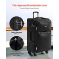 thumbnail image 4 of VEVOR 28-Inch Softside Expandable Luggage with Spinner Wheels Checked Suitcase Black, 4 of 9