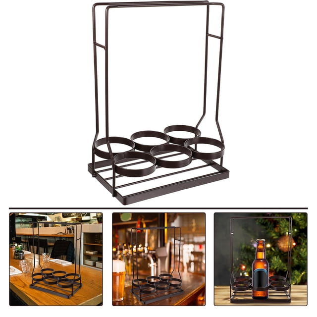OUNONA 1 Pc Black Iron Bottle Shelf Simple Design Storage Organizer for Bars