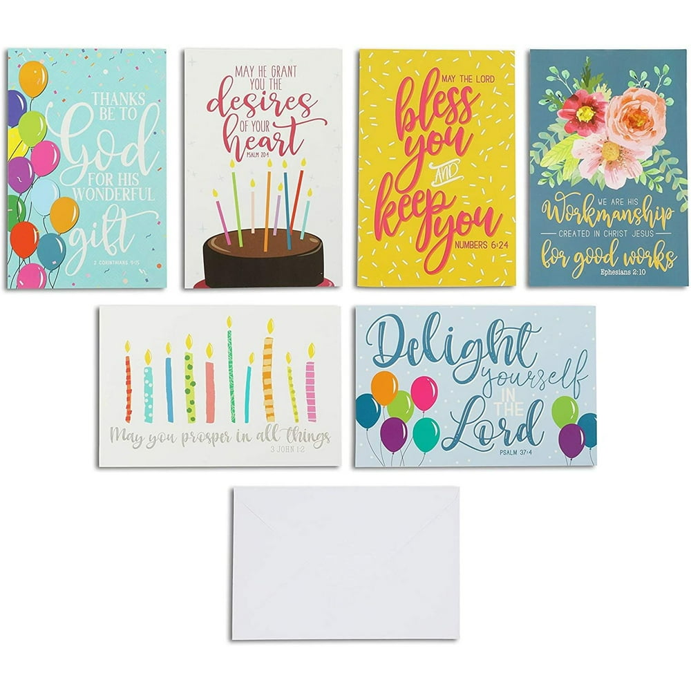 48Pack Christian Birthday Cards, Assorted Religious Blessing Designs