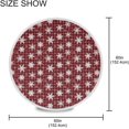 thumbnail image 4 of Round Tablecloth Snowflakes On Buffalo Plaid Christmas Polyester Tablecover 60 Inch with Lace Design, Anti-Wrinkle and Smooth Table Cloth for Kitchen/Home Decoration, 4 of 8