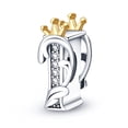 thumbnail image 1 of 100 % Plata Esterlina 925 Pandora Charm 26 Letras Con Barbas Corona Letra Colgante Adecuado Para Pulsera diy Moda Joyería Regalo Gao Jiahui unisex, 1 of 2