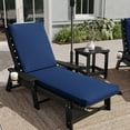 thumbnail image 2 of Emma + Oliver Navy Outdoor Water-Resistant Chaise Lounge Patio Cushion, 2 of 10