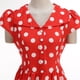 thumbnail image 4 of TaTaai Womens Casual Vintage Polka Dot Print Stand Collar Short Sleeve Button Down Flared Dress Elegant Fashion Lightweight Spring Summer Outfits Gift, 4 of 5